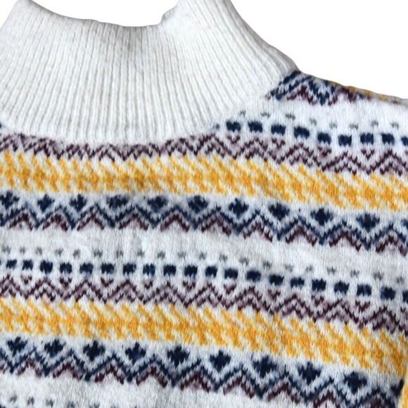 St Johns Bay Knit Fair Isle Sweater Womens M Ivory Cabin Cozy Ski Snow - Picture 5 of 10